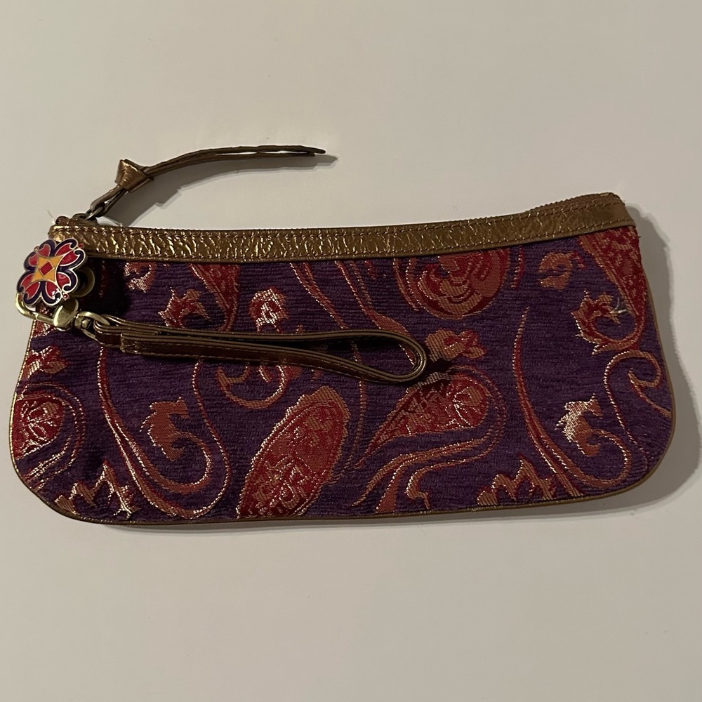 LouLou de la Falaise Purple Jacquard Clutch Wristlet Purse